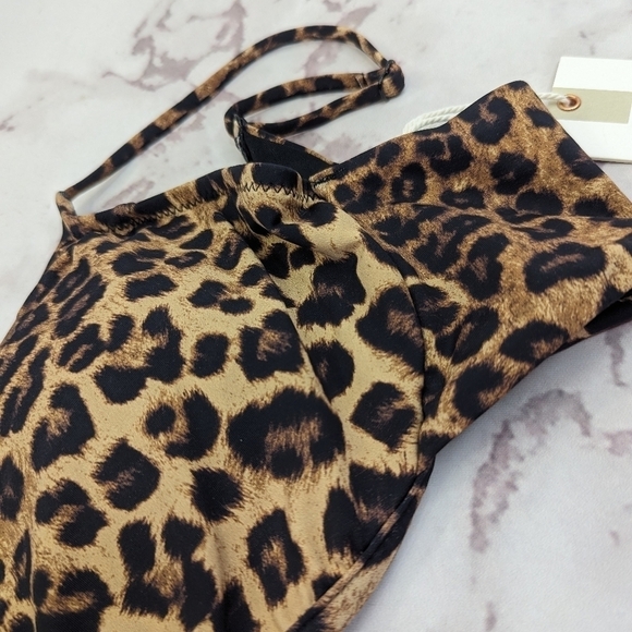 Good American Swim Top Women 5 2X 2XL Leopard Animal Show Off Curve Bikini - Picture 4 of 11